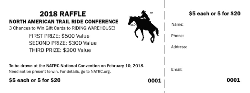 competitive trail riding raffle ticket